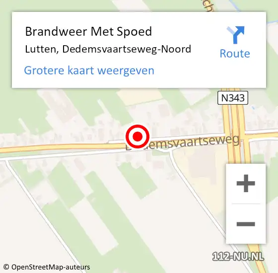 Locatie op kaart van de 112 melding: Brandweer Met Spoed Naar Lutten, Dedemsvaartseweg-Noord op 20 september 2023 18:49
