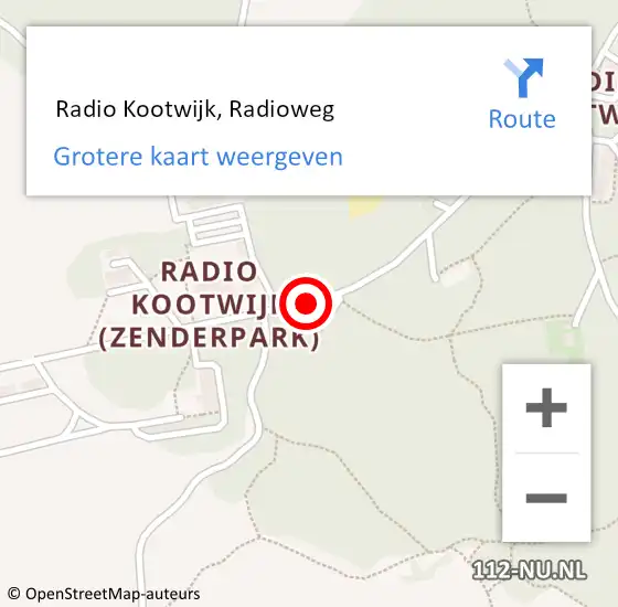 Locatie op kaart van de 112 melding:  Radio Kootwijk, Radioweg op 8 september 2014 20:08