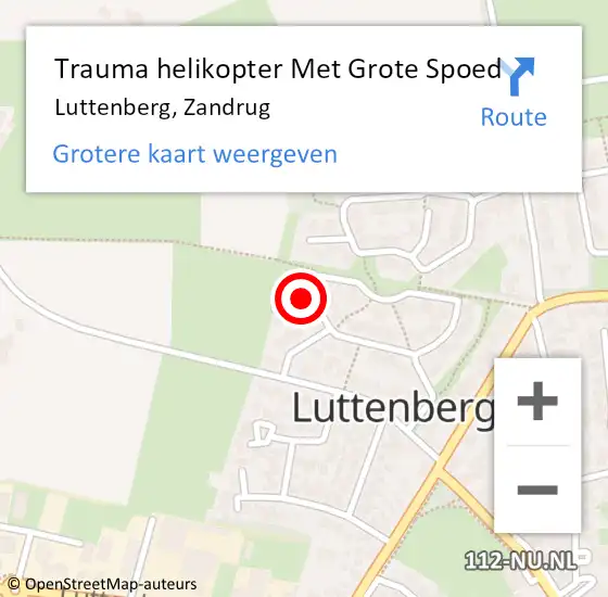 Locatie op kaart van de 112 melding: Trauma helikopter Met Grote Spoed Naar Luttenberg, Zandrug op 20 september 2023 20:58