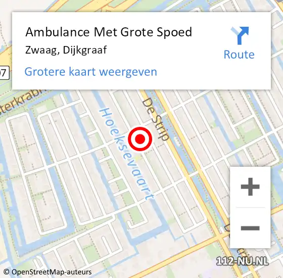 Locatie op kaart van de 112 melding: Ambulance Met Grote Spoed Naar Zwaag, Dijkgraaf op 20 september 2023 22:50