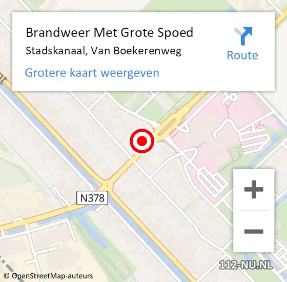 Locatie op kaart van de 112 melding: Brandweer Met Grote Spoed Naar Stadskanaal, Van Boekerenweg op 21 september 2023 03:29