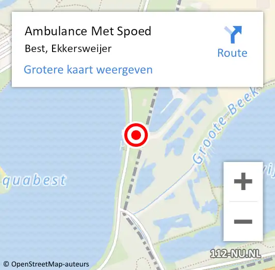 Locatie op kaart van de 112 melding: Ambulance Met Spoed Naar Best, Ekkersweijer op 21 september 2023 07:54