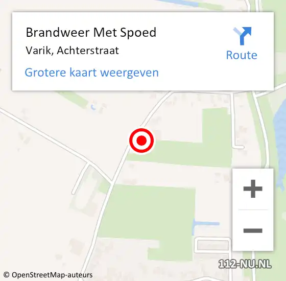 Locatie op kaart van de 112 melding: Brandweer Met Spoed Naar Varik, Achterstraat op 21 september 2023 10:09