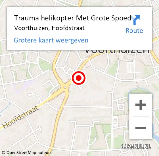 Locatie op kaart van de 112 melding: Trauma helikopter Met Grote Spoed Naar Voorthuizen, Hoofdstraat op 21 september 2023 12:23