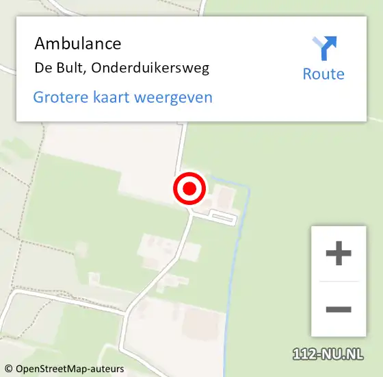 Locatie op kaart van de 112 melding: Ambulance De Bult, Onderduikersweg op 8 september 2014 22:20