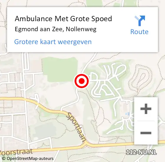 Locatie op kaart van de 112 melding: Ambulance Met Grote Spoed Naar Egmond aan Zee, Nollenweg op 21 september 2023 15:56