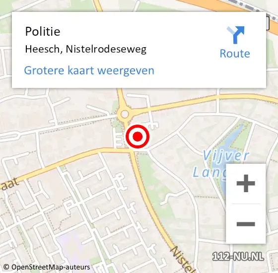 Locatie op kaart van de 112 melding: Politie Heesch, Nistelrodeseweg op 21 september 2023 16:25