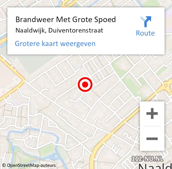 Locatie op kaart van de 112 melding: Brandweer Met Grote Spoed Naar Naaldwijk, Duiventorenstraat op 21 september 2023 17:28