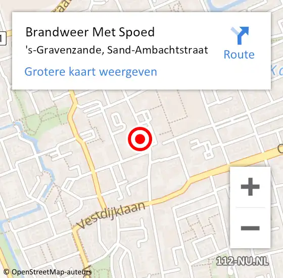Locatie op kaart van de 112 melding: Brandweer Met Spoed Naar 's-Gravenzande, Sand-Ambachtstraat op 21 september 2023 20:37