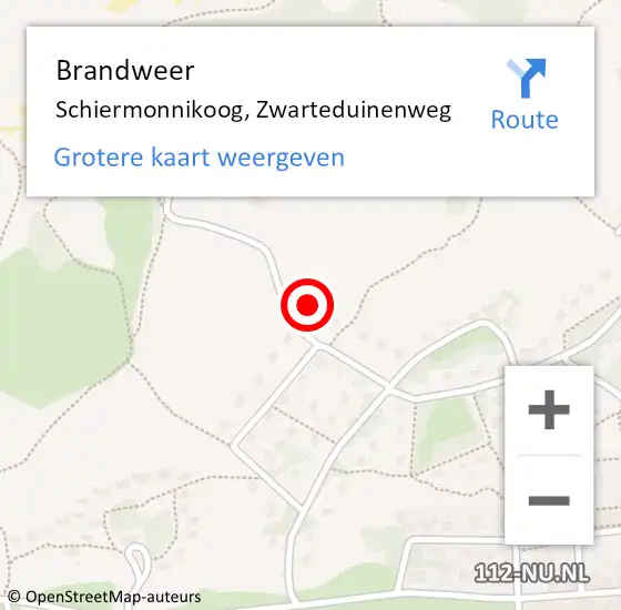 Locatie op kaart van de 112 melding: Brandweer Schiermonnikoog, Zwarteduinenweg op 21 september 2023 23:25