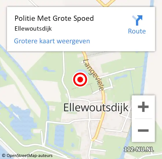 Locatie op kaart van de 112 melding: Politie Met Grote Spoed Naar Ellewoutsdijk op 22 september 2023 09:07