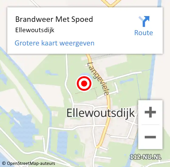 Locatie op kaart van de 112 melding: Brandweer Met Spoed Naar Ellewoutsdijk op 22 september 2023 09:08