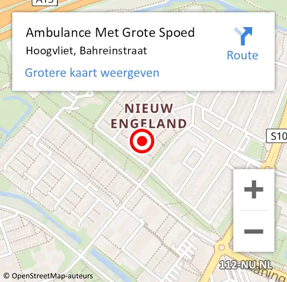 Locatie op kaart van de 112 melding: Ambulance Met Grote Spoed Naar Hoogvliet, Bahreinstraat op 22 september 2023 18:15
