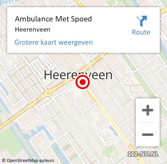 Locatie op kaart van de 112 melding: Ambulance Met Spoed Naar Heerenveen op 22 september 2023 22:10