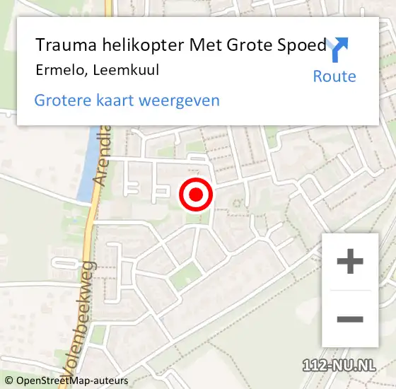 Locatie op kaart van de 112 melding: Trauma helikopter Met Grote Spoed Naar Ermelo, Leemkuul op 22 september 2023 23:05