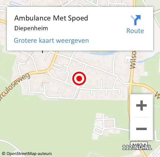 Locatie op kaart van de 112 melding: Ambulance Met Spoed Naar Diepenheim op 23 september 2023 00:19