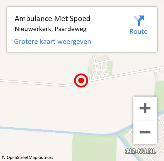 Locatie op kaart van de 112 melding: Ambulance Met Spoed Naar Nieuwerkerk, Paardeweg op 14 oktober 2013 02:00