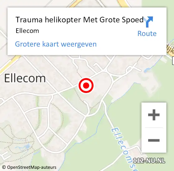 Locatie op kaart van de 112 melding: Trauma helikopter Met Grote Spoed Naar Ellecom op 23 september 2023 05:20