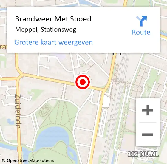 Locatie op kaart van de 112 melding: Brandweer Met Spoed Naar Meppel, Stationsweg op 23 september 2023 10:41
