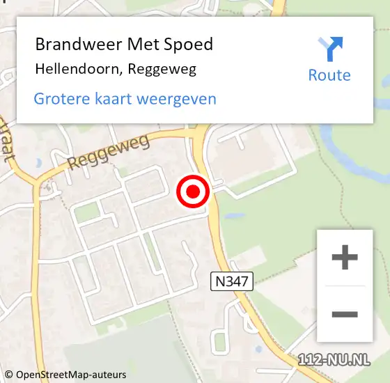 Locatie op kaart van de 112 melding: Brandweer Met Spoed Naar Hellendoorn, Reggeweg op 23 september 2023 12:01