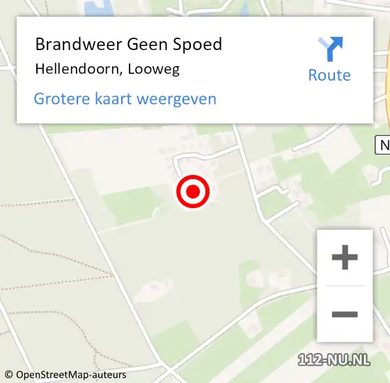Locatie op kaart van de 112 melding: Brandweer Geen Spoed Naar Hellendoorn, Looweg op 23 september 2023 12:24