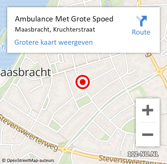 Locatie op kaart van de 112 melding: Ambulance Met Grote Spoed Naar Maasbracht, Kruchterstraat op 23 september 2023 13:57