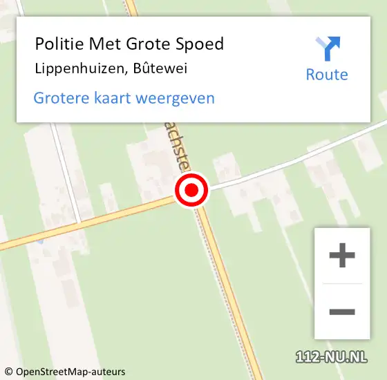 Locatie op kaart van de 112 melding: Politie Met Grote Spoed Naar Lippenhuizen, Bûtewei op 23 september 2023 17:19