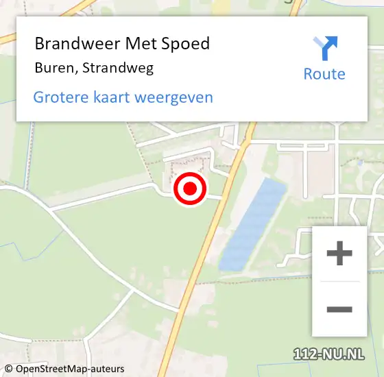 Locatie op kaart van de 112 melding: Brandweer Met Spoed Naar Buren, Strandweg op 23 september 2023 17:47