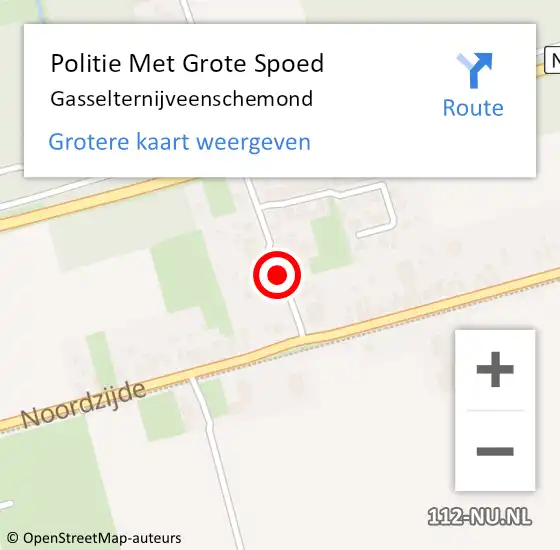 Locatie op kaart van de 112 melding: Politie Met Grote Spoed Naar Gasselternijveenschemond op 23 september 2023 19:39