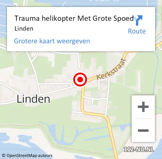 Locatie op kaart van de 112 melding: Trauma helikopter Met Grote Spoed Naar Linden op 23 september 2023 23:28