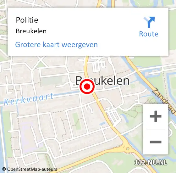 Locatie op kaart van de 112 melding: Politie Breukelen op 24 september 2023 00:12