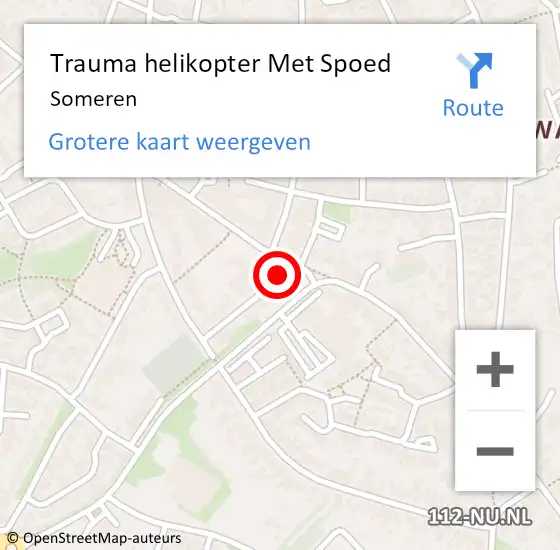 Locatie op kaart van de 112 melding: Trauma helikopter Met Spoed Naar Someren op 24 september 2023 02:42