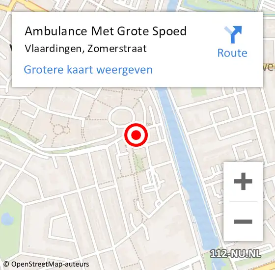 Locatie op kaart van de 112 melding: Ambulance Met Grote Spoed Naar Vlaardingen, Zomerstraat op 24 september 2023 03:03