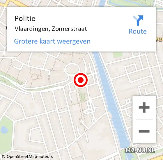 Locatie op kaart van de 112 melding: Politie Vlaardingen, Zomerstraat op 24 september 2023 03:03