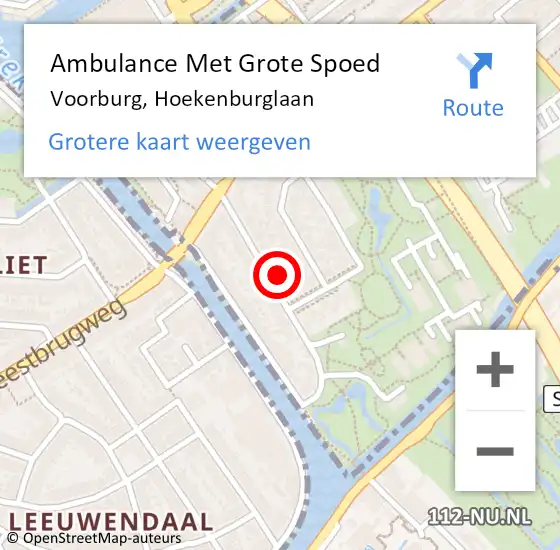 Locatie op kaart van de 112 melding: Ambulance Met Grote Spoed Naar Voorburg, Hoekenburglaan op 24 september 2023 13:03