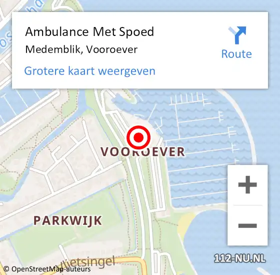 Locatie op kaart van de 112 melding: Ambulance Met Spoed Naar Medemblik, Vooroever op 24 september 2023 14:24