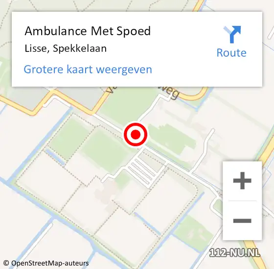 Locatie op kaart van de 112 melding: Ambulance Met Spoed Naar Lisse, Spekkelaan op 24 september 2023 15:37