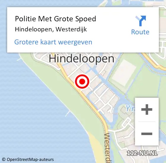 Locatie op kaart van de 112 melding: Politie Met Grote Spoed Naar Hindeloopen, Westerdijk op 24 september 2023 15:37
