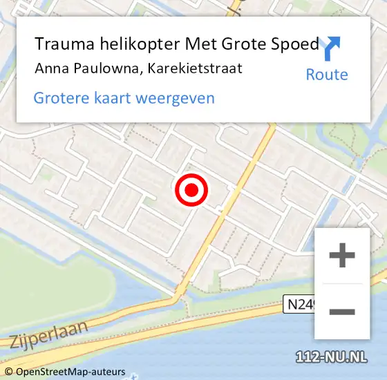 Locatie op kaart van de 112 melding: Trauma helikopter Met Grote Spoed Naar Anna Paulowna, Karekietstraat op 24 september 2023 17:19