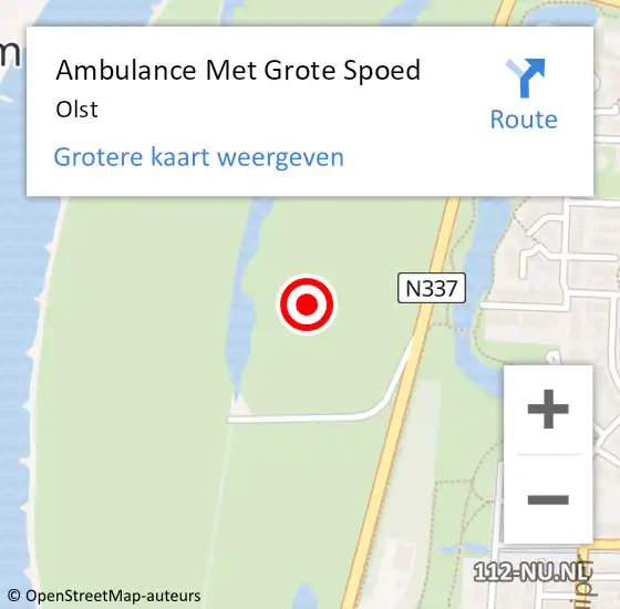 Locatie op kaart van de 112 melding: Ambulance Met Grote Spoed Naar Olst op 24 september 2023 19:51