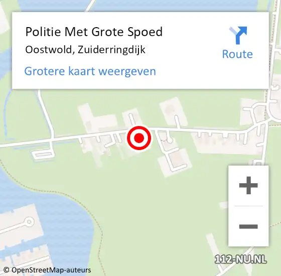 Locatie op kaart van de 112 melding: Politie Met Grote Spoed Naar Oostwold, Zuiderringdijk op 24 september 2023 20:54