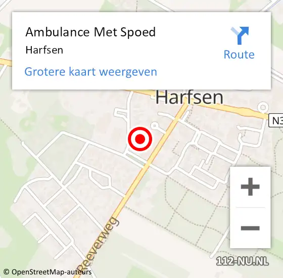 Locatie op kaart van de 112 melding: Ambulance Met Spoed Naar Harfsen op 24 september 2023 23:06