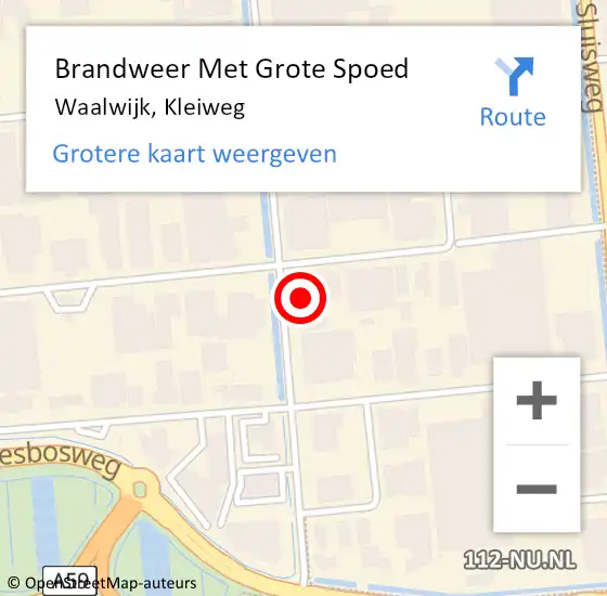 Locatie op kaart van de 112 melding: Brandweer Met Grote Spoed Naar Waalwijk, Kleiweg op 25 september 2023 08:51