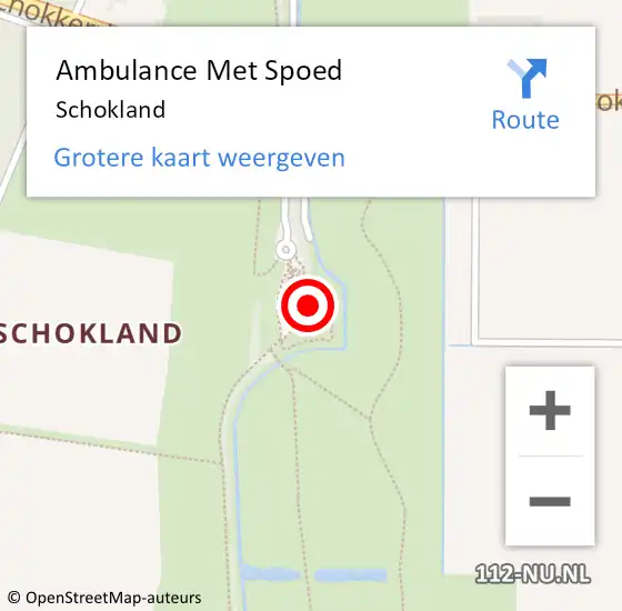 Locatie op kaart van de 112 melding: Ambulance Met Spoed Naar Schokland op 25 september 2023 11:33