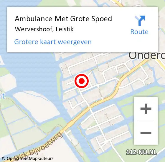 Locatie op kaart van de 112 melding: Ambulance Met Grote Spoed Naar Wervershoof, Leistik op 25 september 2023 12:05