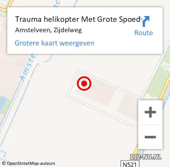 Locatie op kaart van de 112 melding: Trauma helikopter Met Grote Spoed Naar Amstelveen, Zijdelweg op 25 september 2023 12:41