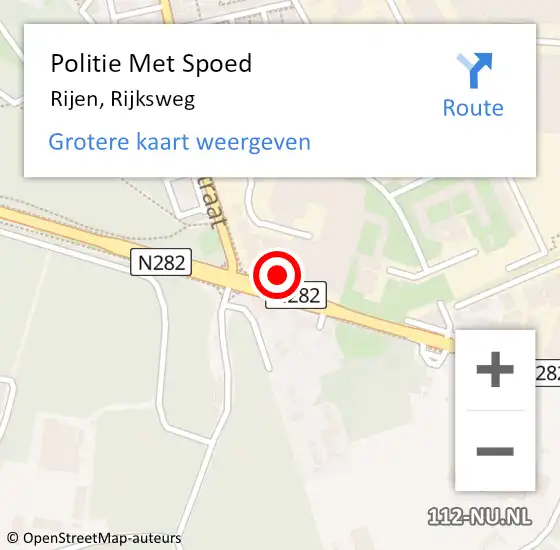 Locatie op kaart van de 112 melding: Politie Met Spoed Naar Rijen, Rijksweg op 25 september 2023 14:06