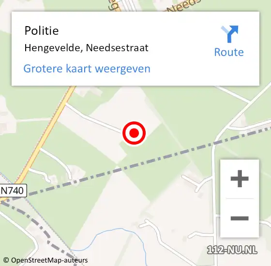 Locatie op kaart van de 112 melding: Politie Hengevelde, Needsestraat op 25 september 2023 16:38
