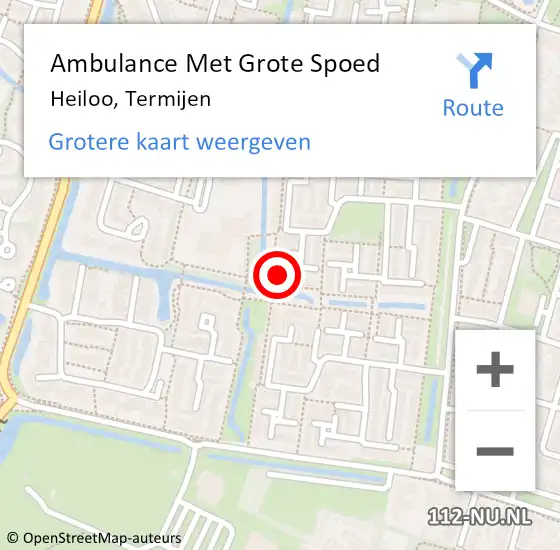 Locatie op kaart van de 112 melding: Ambulance Met Grote Spoed Naar Heiloo, Termijen op 25 september 2023 21:39