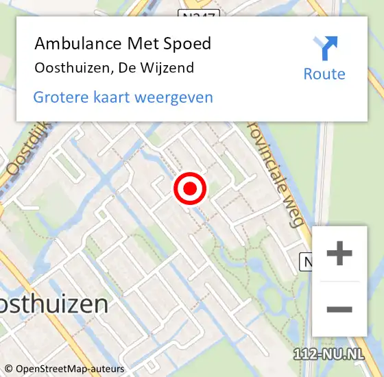 Locatie op kaart van de 112 melding: Ambulance Met Spoed Naar Oosthuizen, De Wijzend op 26 september 2023 03:19